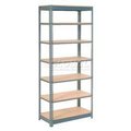 Global Equipment Heavy Duty Shelving 36"W x 18"D x 96"H With 7 Shelves - Wood Deck - Gray 717362